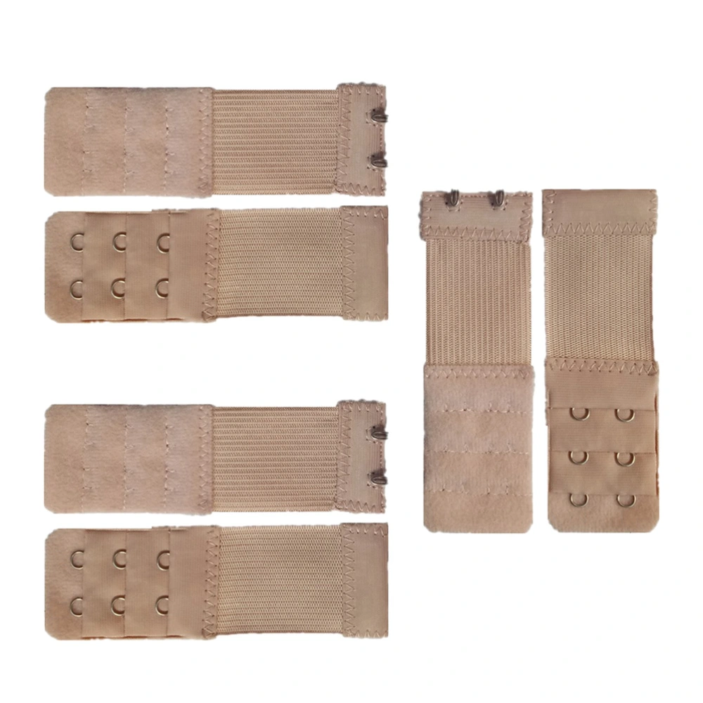 6pcs Women Comfortable Bra Extenders Elastic Extension Buckle Bra Lengthened Strap (2 Hooks, Apricot)