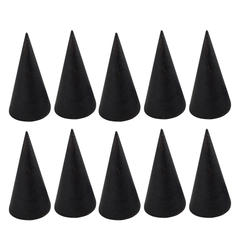 10pcs 2.5x5cm DIY Cone Unpainted Wooden Cone Shape Ornamnet Craft Accessories (Coffee)