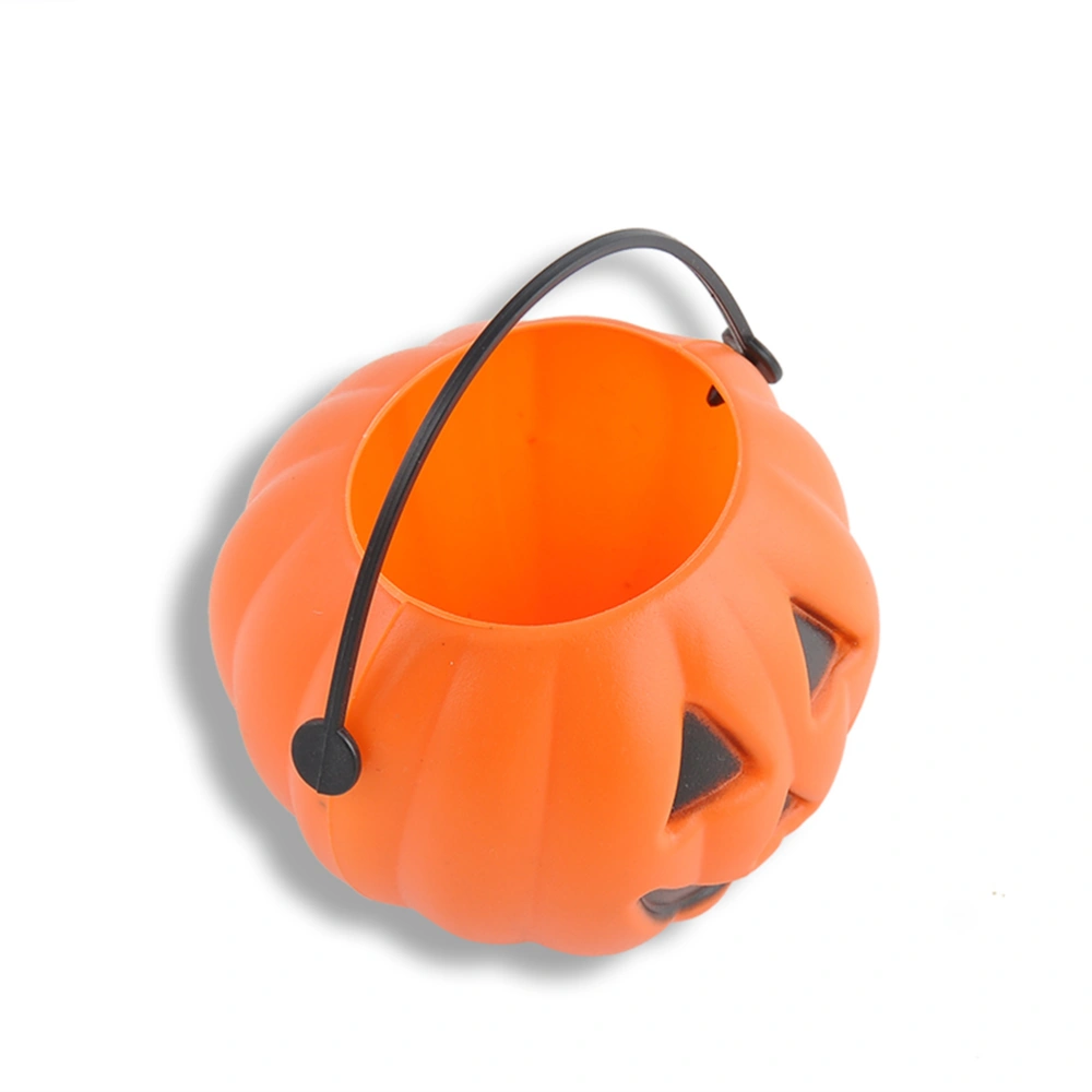 24pcs Halloween Portable Pumpkin Bucket Children Trick or Treat Pumpkin Candy Pail Holder (Orange)