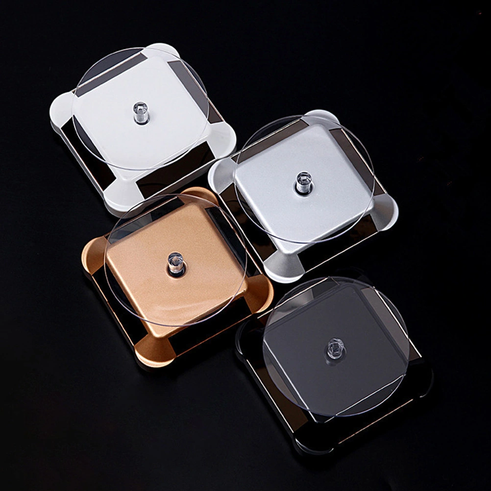 Solar Energy Electric Rotating Display Stand Tray Jewelry Accessories Prop Stand Phone Display Stand No Battery Included(Black)