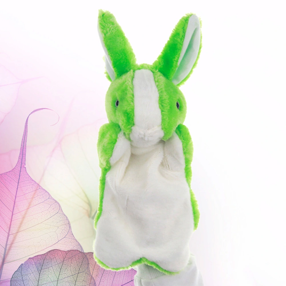 1PC Rabbit Toy Plush Hand Puppet Story Telling Prop Role Play Accessory Party Favor for Parent Child Green