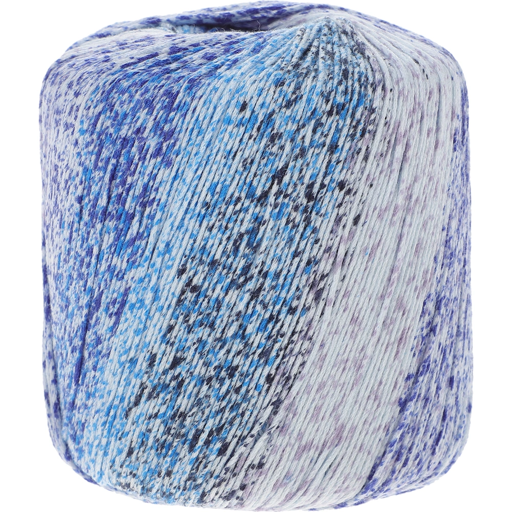 1 Roll 133M Color Segment Dyed Gradient Cotton Yarn DIY Thread Hand Crocheted Scarf Hat Shawl Line Material for Hand Knitting DIY Sweater Blanket Costume (Sky-blue)