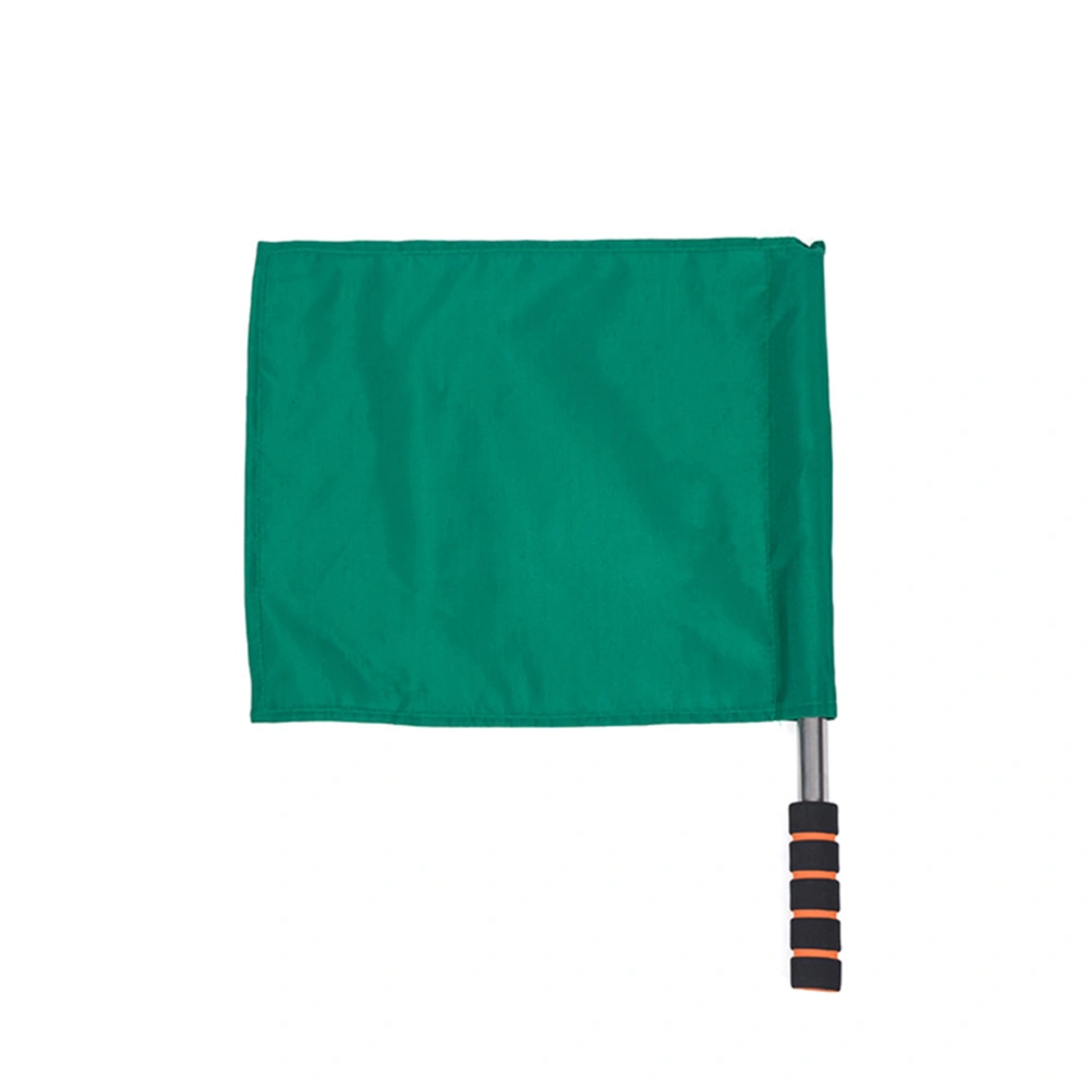 4pcs Track and Field Events Referee Flag Match Stainless Steel Pole Command Flag Hand Signal Flags (Green)