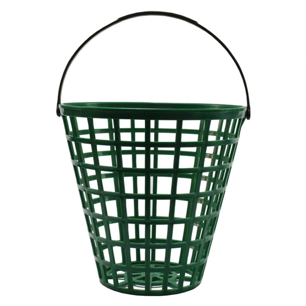 Ball Basket Golfball Container with Handle Ball Holder Contain Stadium Accessories (Green, Can Pack 75pcs)