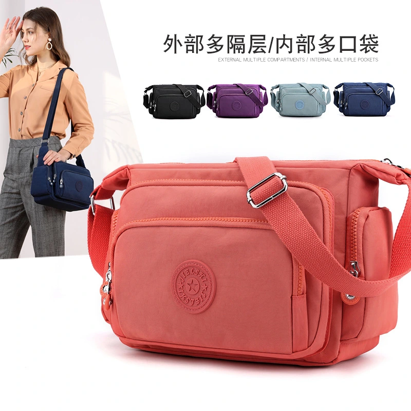 Simple and lightweight shoulder bag fashion all-match shopping travel nylon cloth bag ladies trend Messenger bag