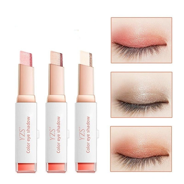 Velvet Gradual Change Two-color Eye Shadow Stick Eye Decoration Stick Lazy Two-color Eye Shadow Is Not Easy To Get Dizzy