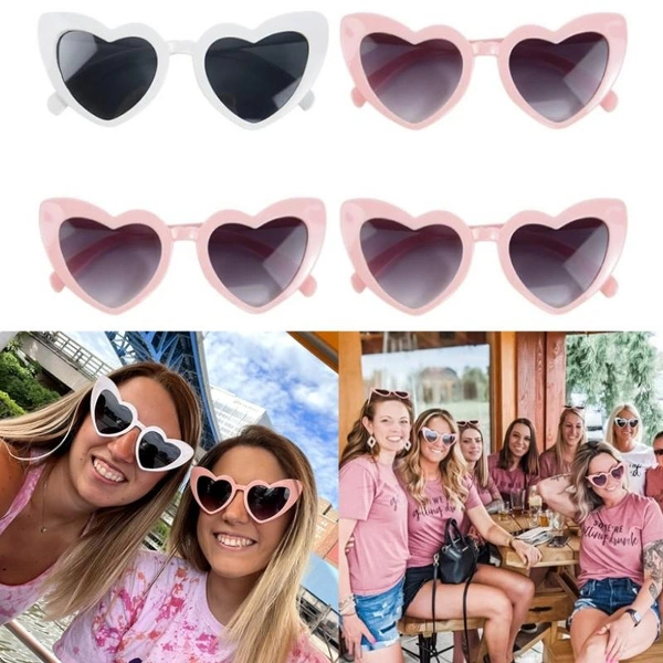 1pc Party Sunglasses Wedding Bridal Shower Decor Party Supplies Bride Bridesmaid Heart Shaped Glasses