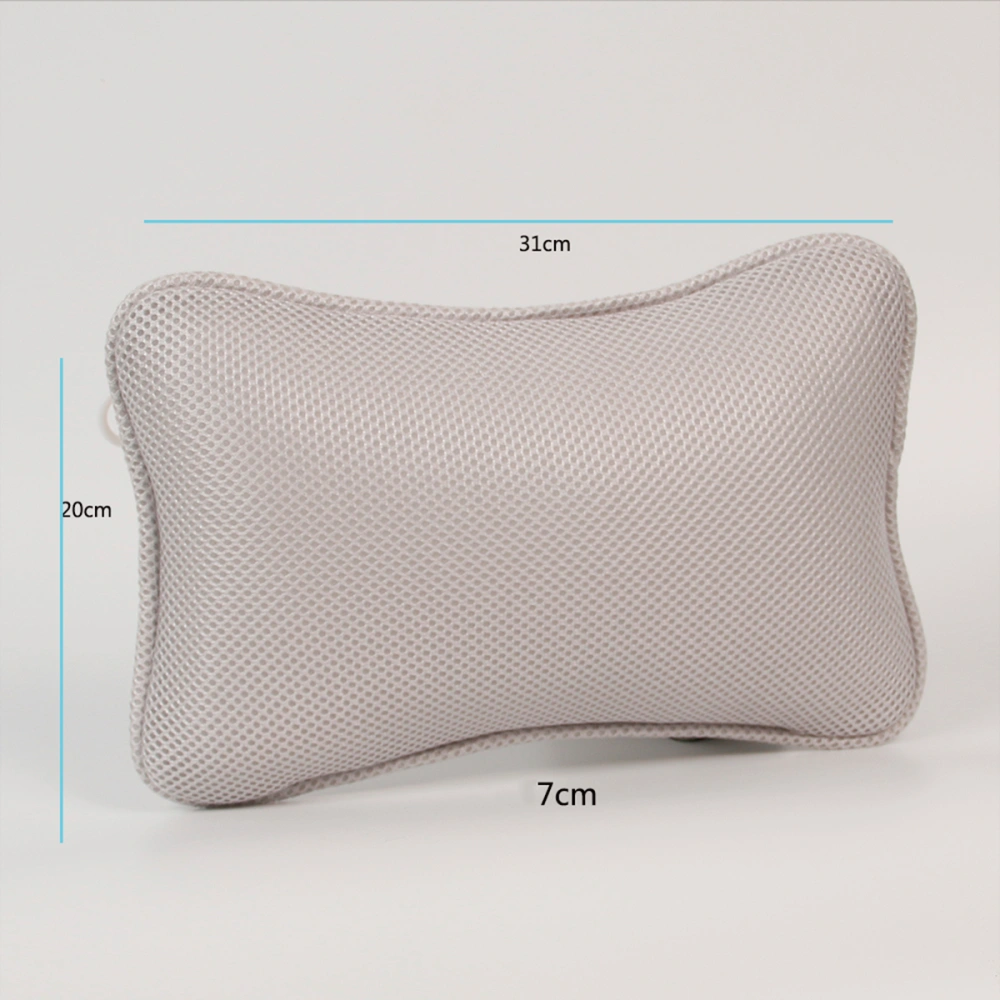 1PC Non-Slip Bathtub Pillow with Suction Cups Head Rest Spa Pillow Neck Shoulder Support Cushion (Grey)