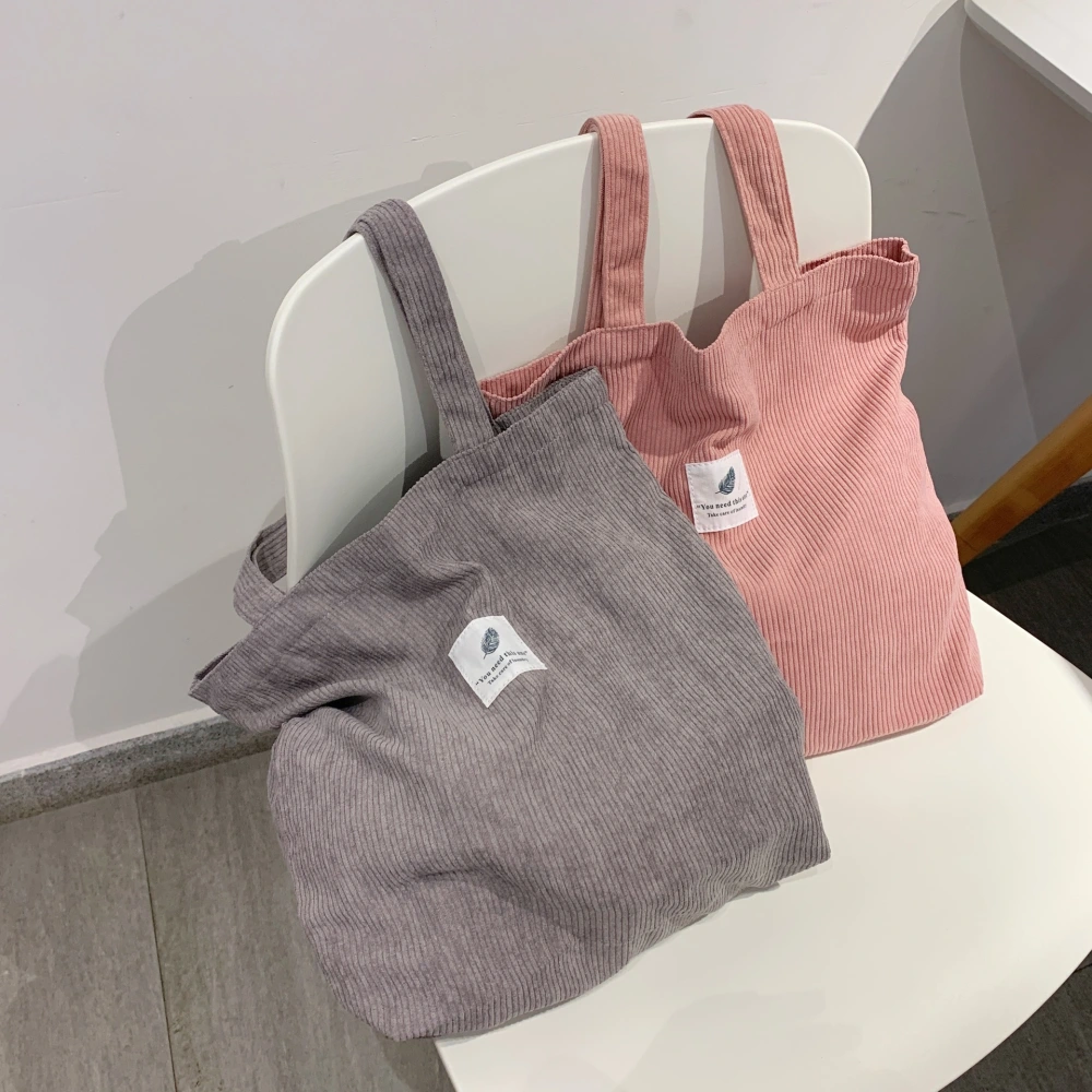 Women Corduroy Shopping Bag Female Canvas Cloth Shoulder Bag Environmental Storage Handbag Reusable Foldable Eco Grocery Totes