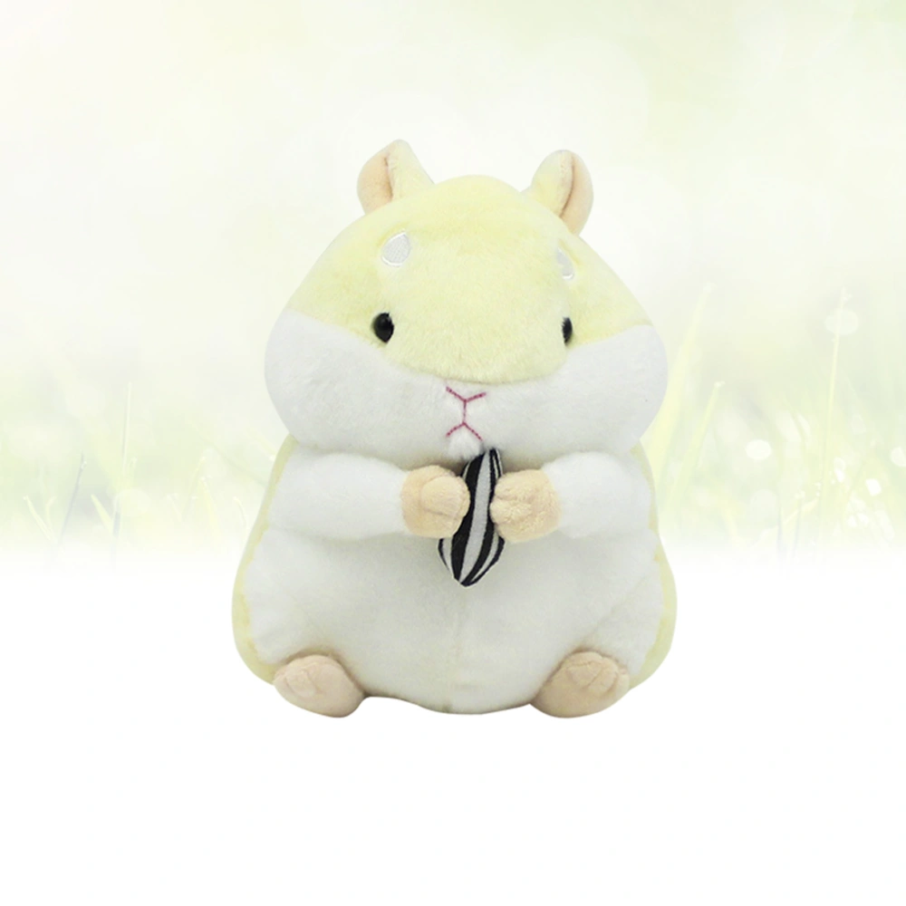 Hamster Stuffed Doll Simulation Plush Toy Cartoon Adorable Toy for Kids Children Toddlers Gift Home Decor 23cm (Off White)