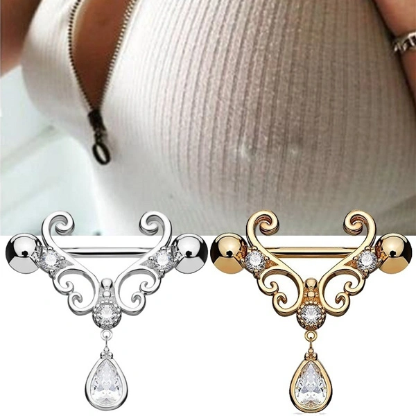 DELYSIA KING Women Nipple Ring Body Jewelry Nipple Shield Rings Jewelry Sexy Nipple Ring Hollow Nipple Body Summer Fashion Jewelry