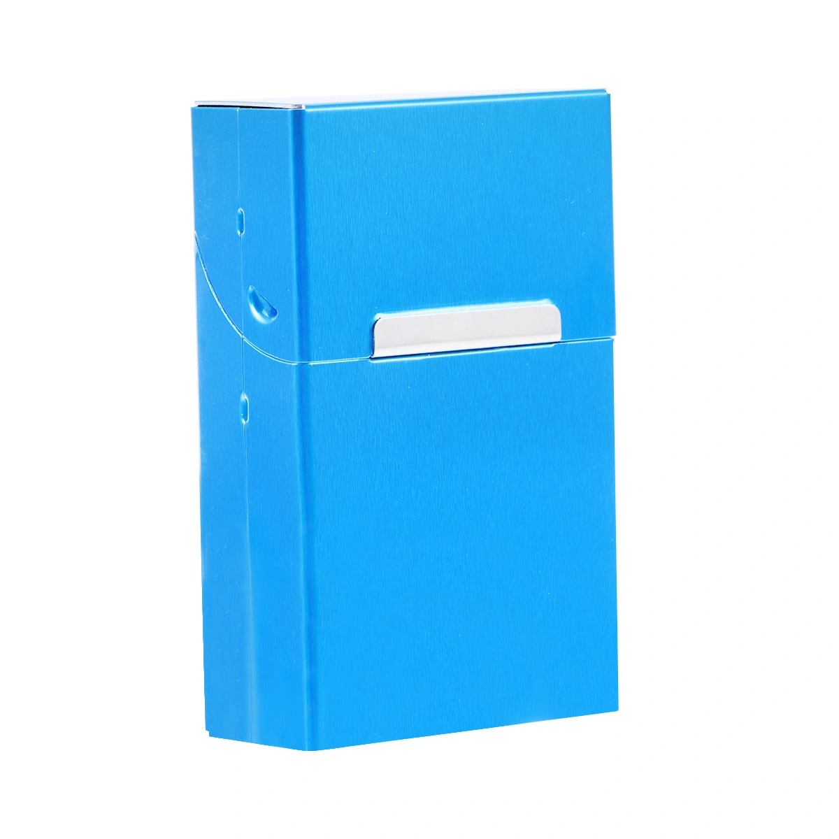 Automatic Clamshell Cigarette Case Large Capacity Magnetic Aluminum Cigarette Case (Blue)