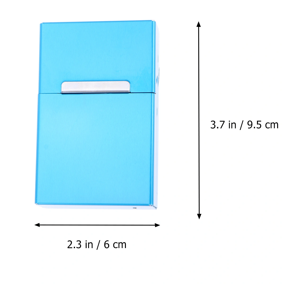 Automatic Clamshell Cigarette Case Large Capacity Magnetic Aluminum Cigarette Case (Blue)
