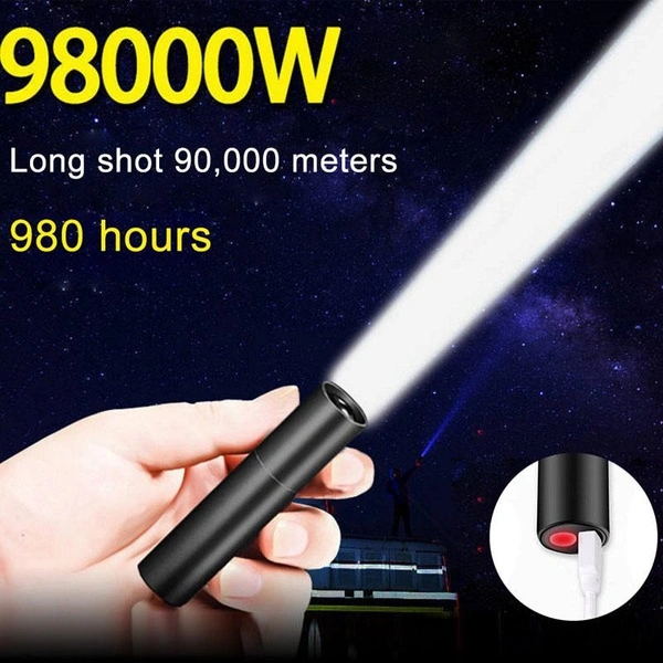 2023 New Rechargable Mini LED Flashlight 3 Lighting Modes Waterproof Telescopic Powerful Flashlight Outdoor ​Zoom Portable Torch