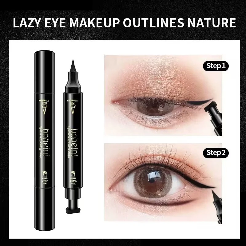 Health & Beauty Black Liquid Eyeliner Stamp Marker Pencil Waterproof Double-Head Eyeliner Stamp Liquid Eyeliner Pencil Vloeibare makeup pen Eye Liner Eye Makeup Tool Eyes Cosmetics Maquiagem