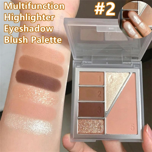 6Color Multifunction Highlighter Blush Eyeshadow Palette Pearly Shiny Eye Shadow Face Female Makeup Female Cosmetics Kit