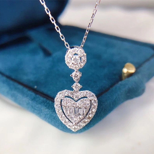 Charming Double Heart Pendant Necklace Micro Paved Crystal Charm Necklace for Women Party Proposal Fine Jewelry Valentine Gifts