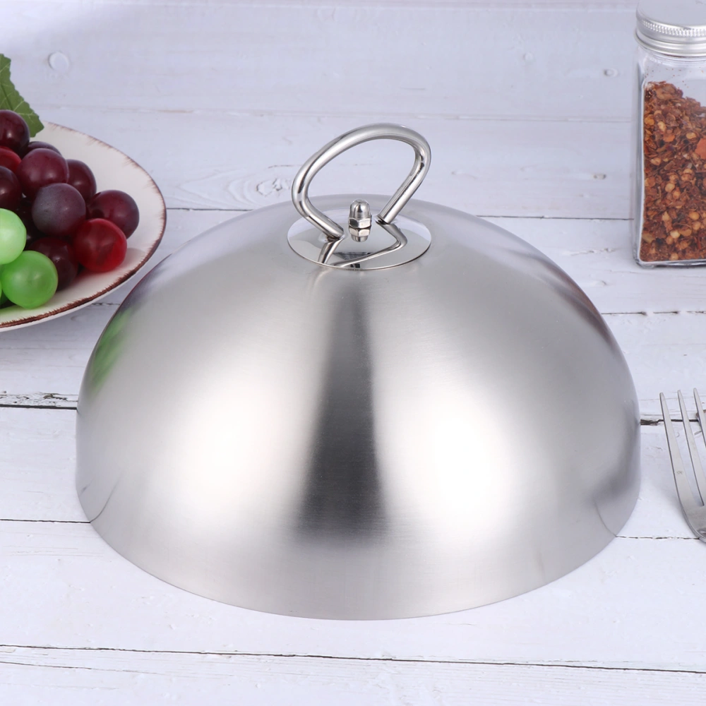 Stainless Steel Steak Cover Teppanyaki Dome Dish Lid Anti Oil Splashing Food Cover Cooking Tool for Restaurant Home (24cm)