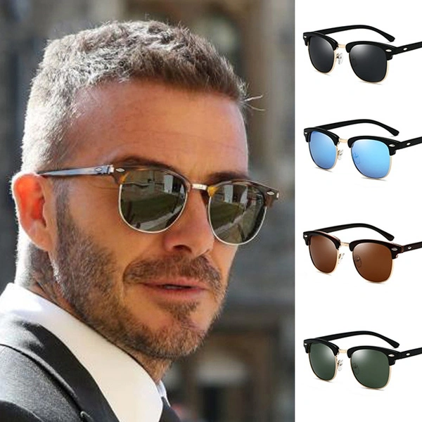 Fashion Vintage Polarized Sunglasses Men Brand Design Eye Sun Glasses Women Semi Rimless Classic Eyewear UV400