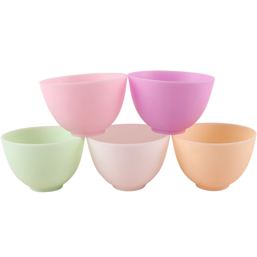 10.5X7CM Home Use Odorless Anti-drop Silicone Bowl Facial Mask Mixing Bowl Prep Measuring Bowl (M, Yellow)