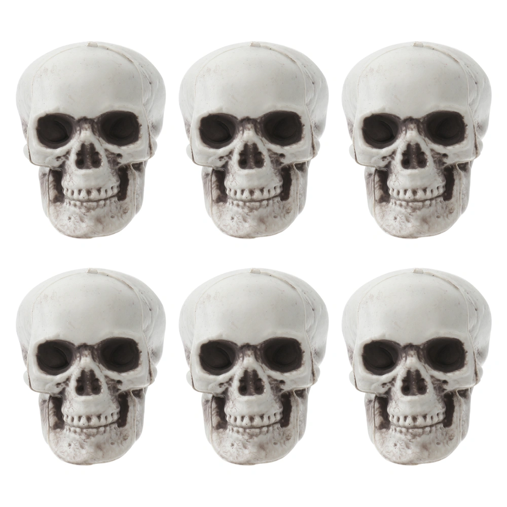 6pcs Realistic Plastic Skull Mini Horriable Jaw Halloween Prop Ornament Halloween Party Decoration