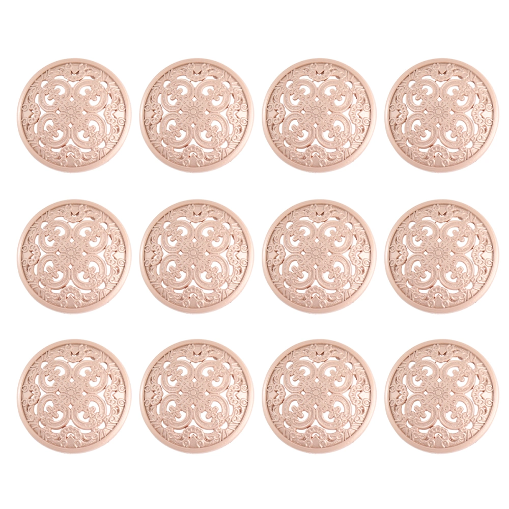 30pcs 25mm Stylish Metal Buckle Hollow-out Button Handcraft Tools Down Button DIY Sewing Buttons for Decor Use (Golden)