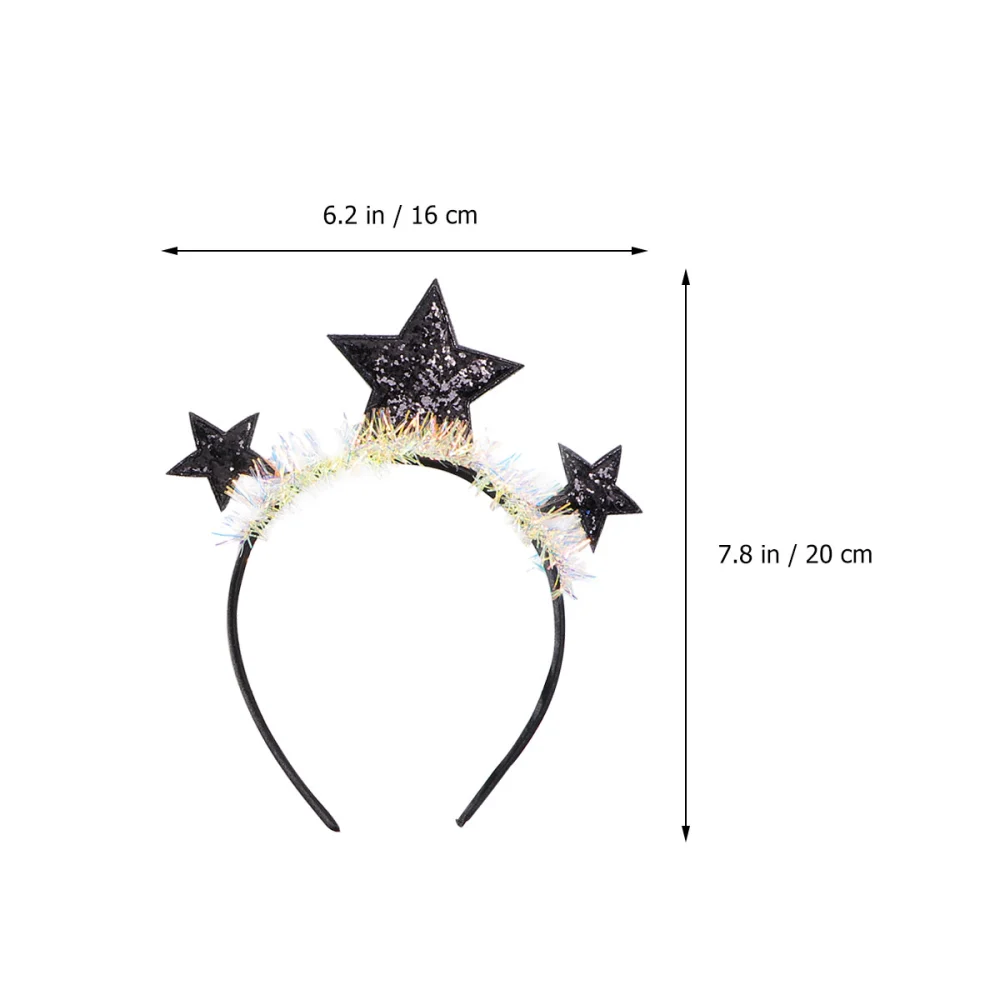 2 Pcs Pentagram Headbands Lovely Hair Hoops Headwear Holiday Headdress Costume Hair Accessories for Festival New Year Party