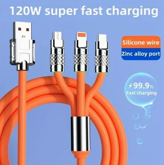 Super Fast 120W USB Type-C Charger Cable - Charge Your iPhone & Other Devices at Full Speed!