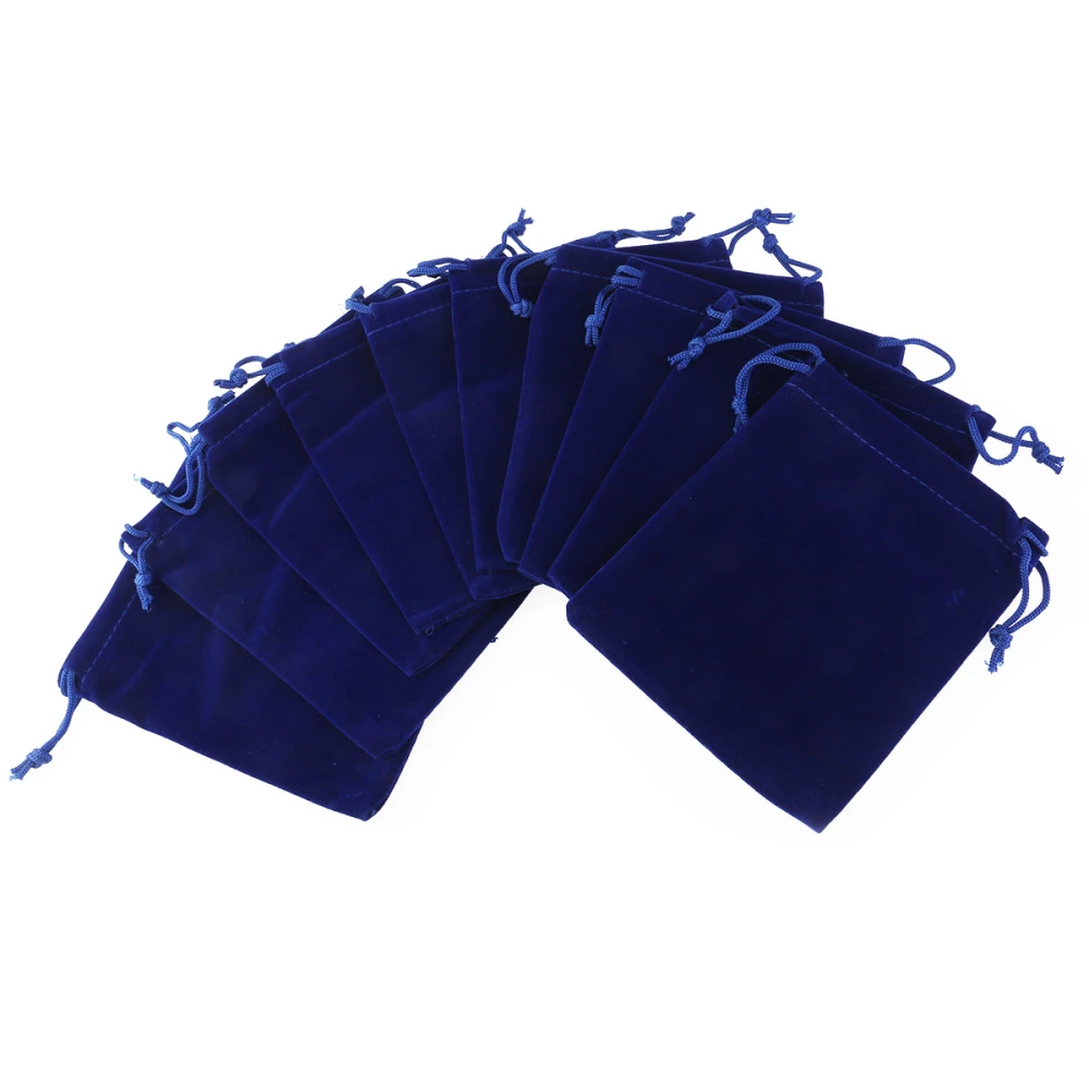 10pcs 9*12cm Drawstring Wedding Favor Gift Bags Candy Bags Jewelry Pouch (Dark Blue)