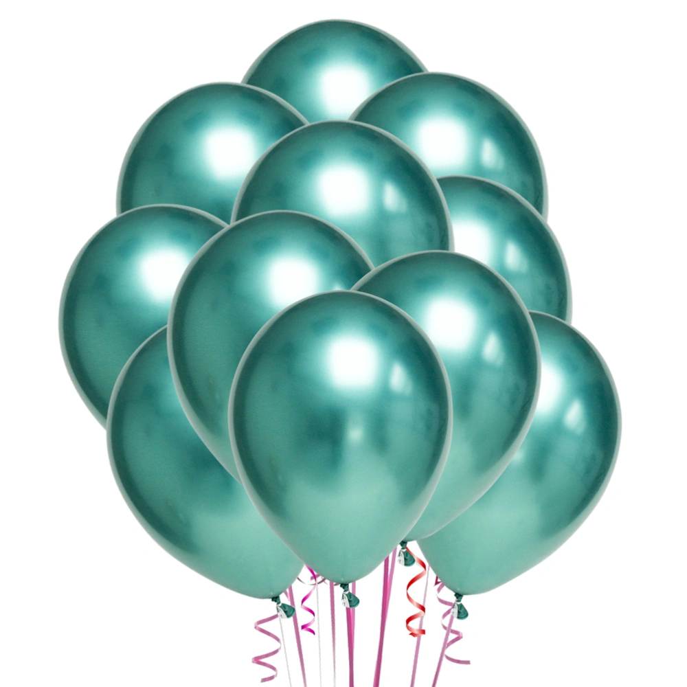 50pcs 10 Inches Latex Thicken Balloons Metallic Color Party Ornaments Supplies (Green)