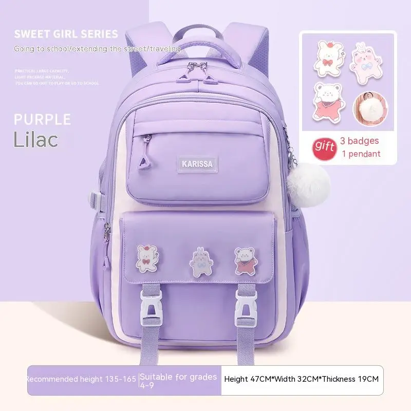 Girls' Waterproof Backpack Wear-resistant Large Capacity