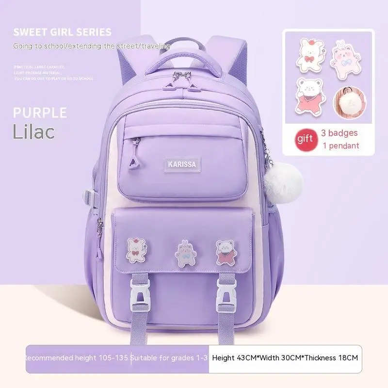 Girls' Waterproof Backpack Wear-resistant Large Capacity