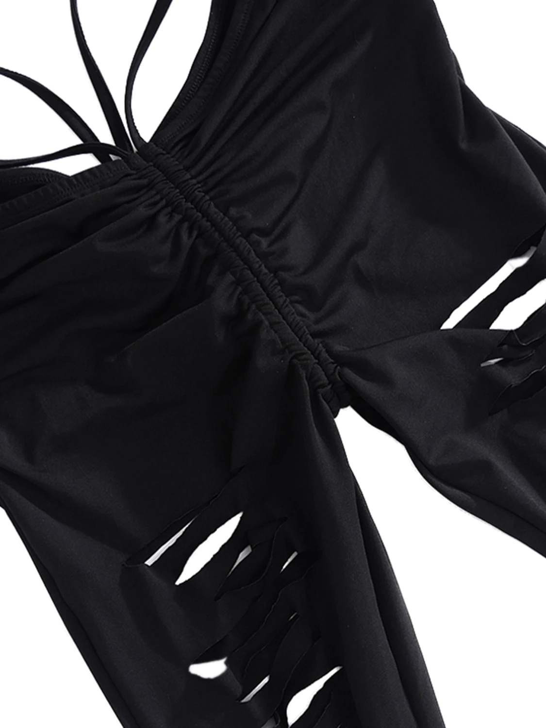 Women's Summer Skinny Streetwear Pants Solid Color Low Waist Hollow Flared Pants