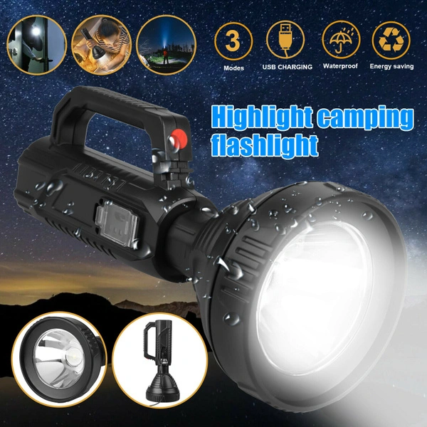 Rechargeable LED Searchlight Portable Super Bright Handheld Spotlight Flashlight Troch