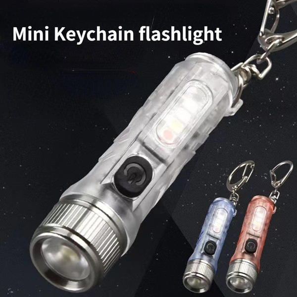 Mini LED Flashlight Typec Charging Magnetic Suction Warning Portable Spotlight Outdoor Lighting