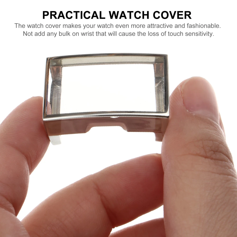 Protective Case Full Screen Plating Case Delicate Watch Case Compatible for Fitbit Charge 2/3 (Silver)