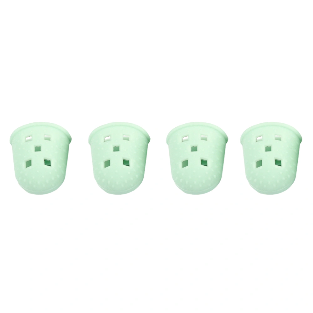 4 Pcs Guitar Fingertip Protectors Silicone Finger Guards Finger Picks Protector Finger Caps for Ukulele Electric Guitar Mandolin - Cyan (M)