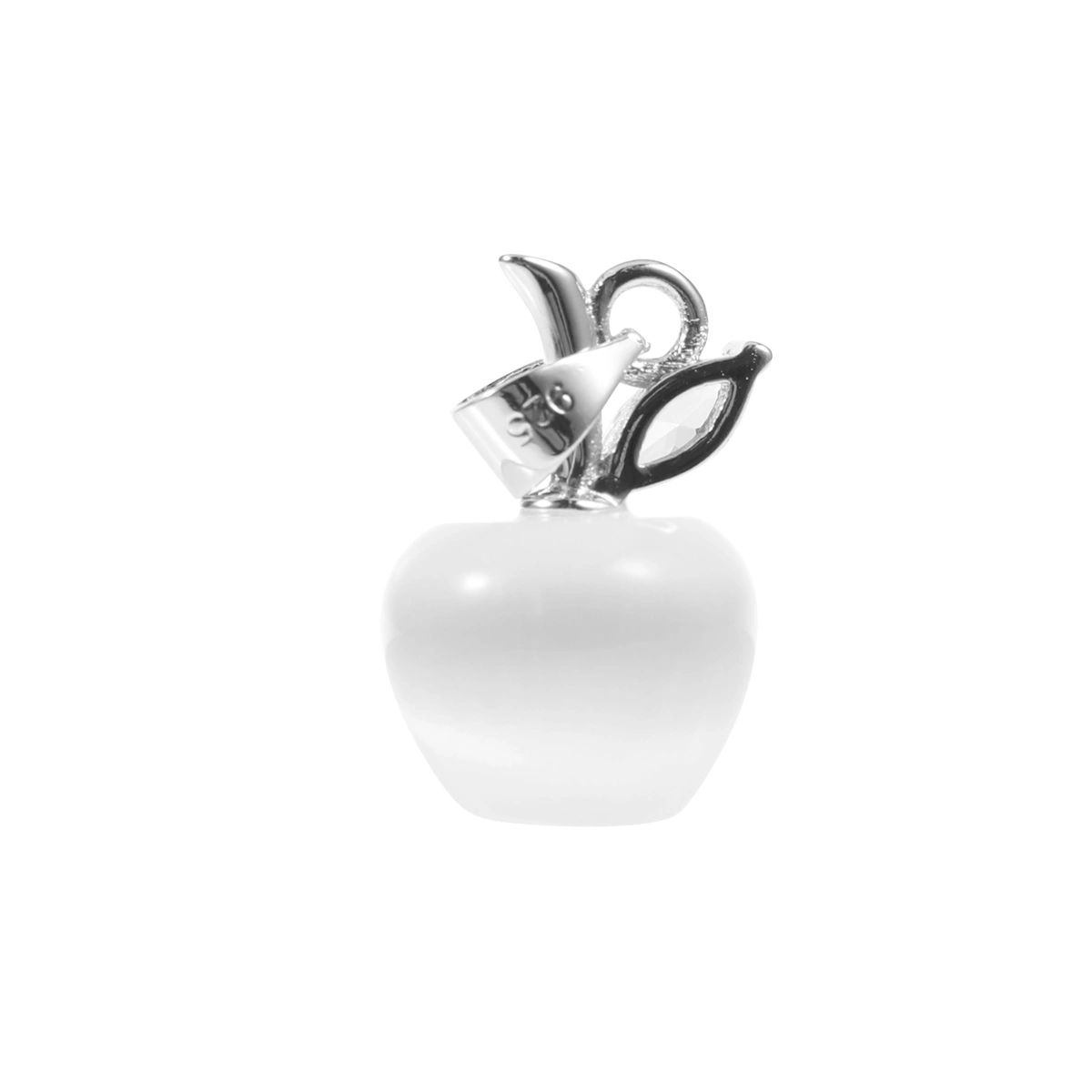 Crystal Necklace for Women Girls Opal Apple Pendant Necklace Fashion Necklace Silver Color Chain Jewelry(White Pendant,without Chain)