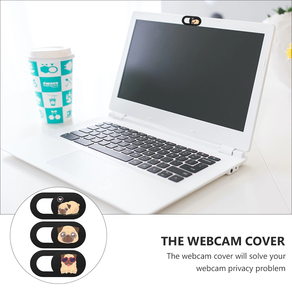 3pcs Camera Cover Slide Dog Pattern Privacy Protection Webcam Cover Slide