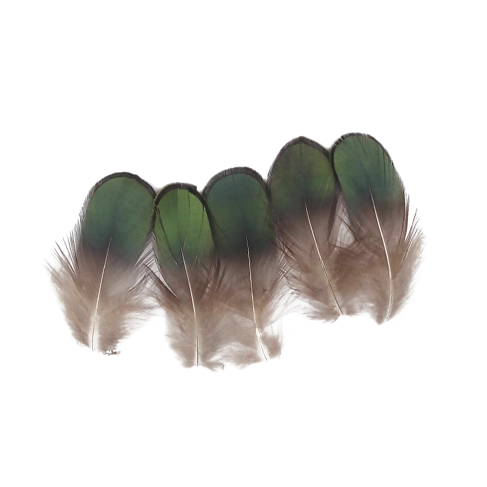 100PCS Handmade Dreamcatcher Headwear Earrings Accessories DIY Jewelry Decoration Pheasant Feather Green Flake Feather