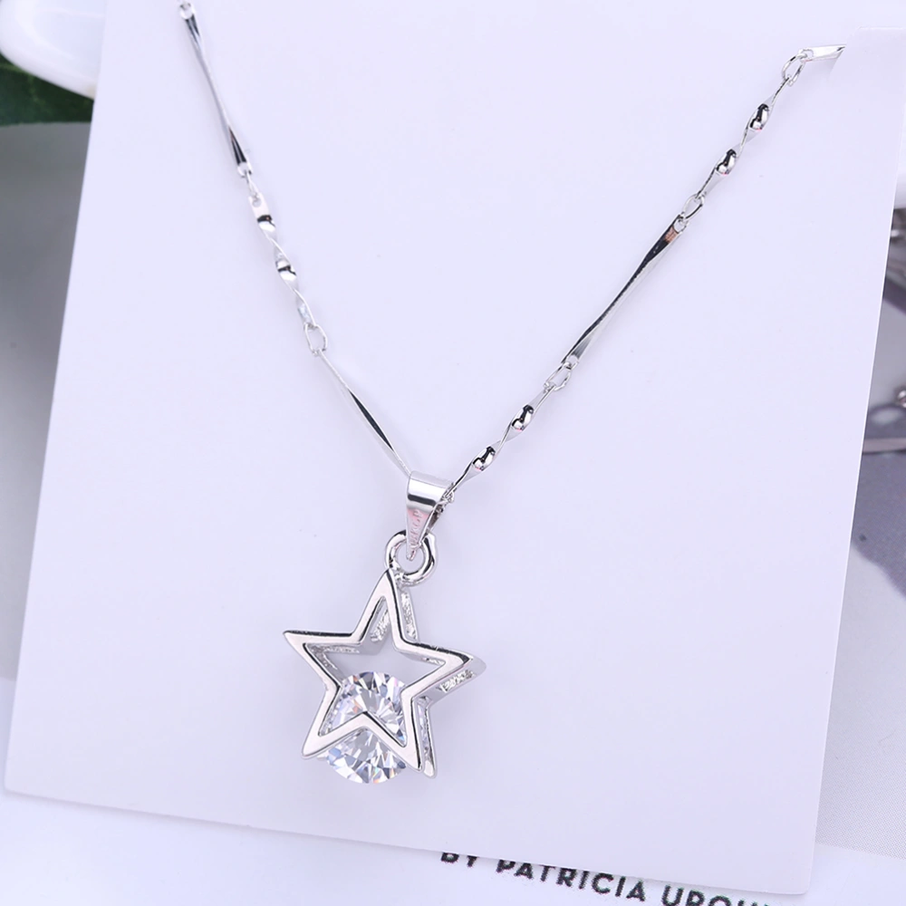 Korean Style Exquisite Hollow Star Pendant Necklace Women Clavicle Jewelry