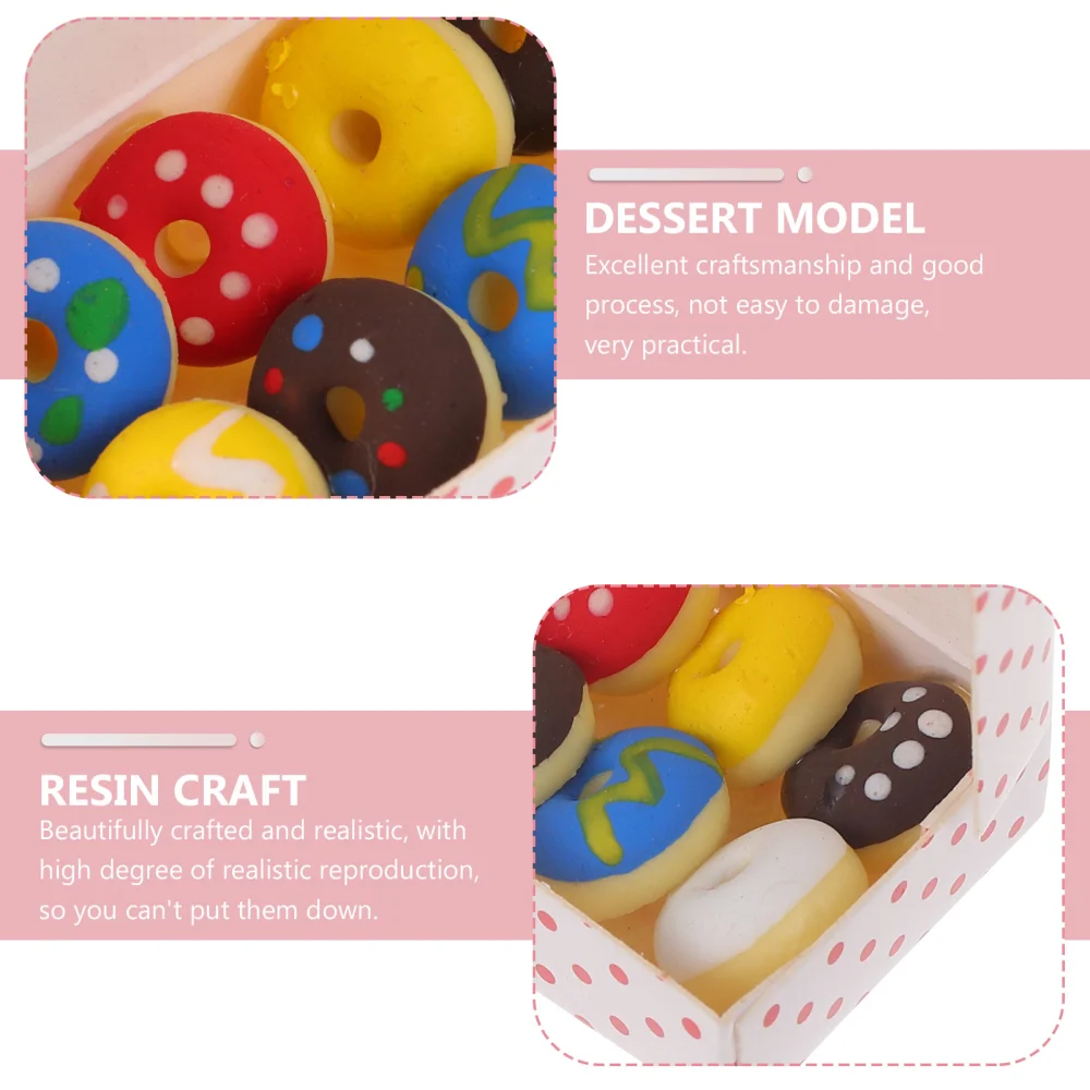 1 Box Mini Doughnuts Adornment Food Play Model Creative Dollhouse DIY Decoration