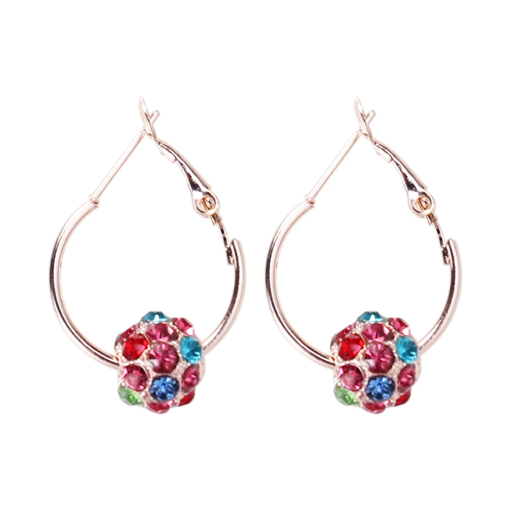 1 Pair Dangling Earrings Crystal Sparking Colorful Ball Drop Earrings for Women Girls