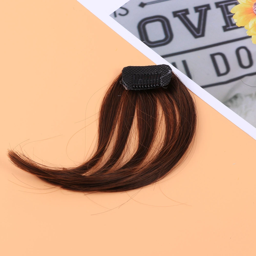 Front Fringe Clip in Bangs Air Fringe Hair Piece Accessories Hair Extensions for Women Girls (Light Brown)