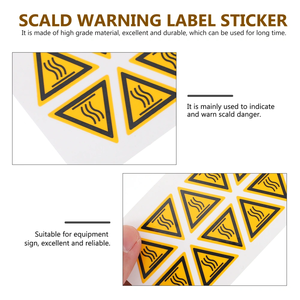 10pcs Equipment High Temperature Warning Sticker Caution Scald Label Sticker