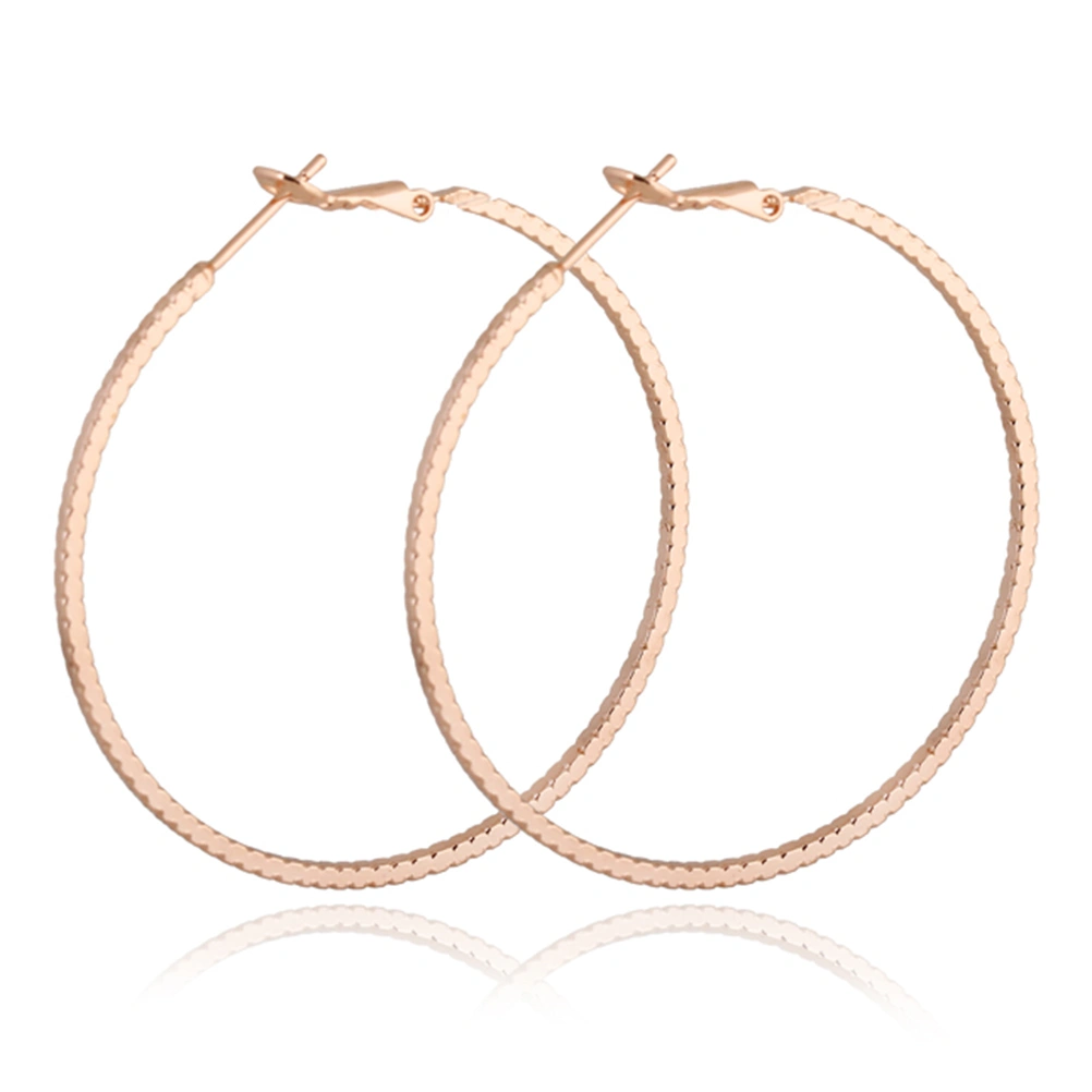 Pair of Fashion Bead Style Women Girls 18K Gold Plated Ear Pendants Earrings (Rosy Golden)