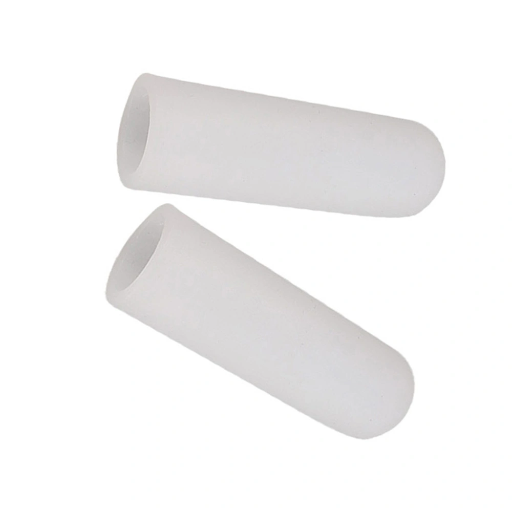 1 Pair SEBS Finger Protector Anti Finger Moisturizing Sleeve (White color)