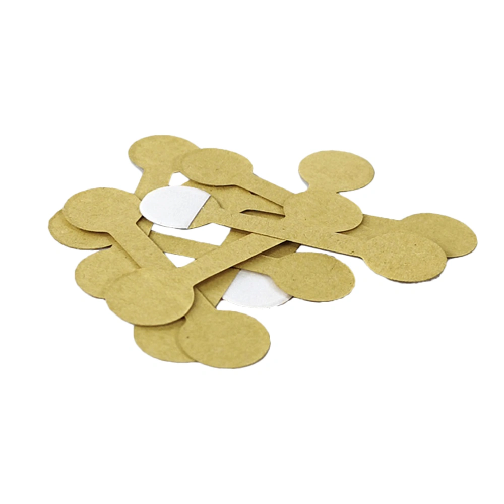 100 Pcs Round Kraft Paper Jewelry Marking Tags Price Tags Price Labels Sticking Install Display Tags for Product Jewelry Ring (Golden)