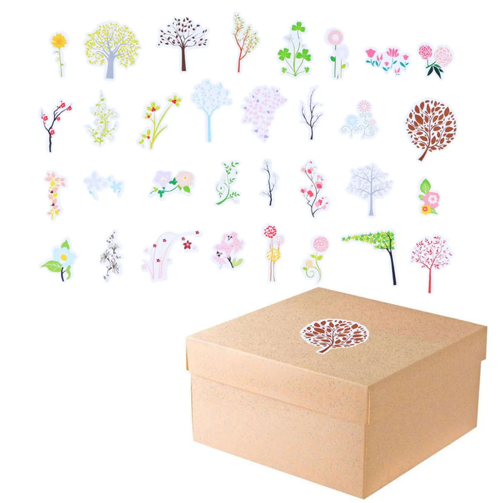 32 Pcs Plants Stickers DIY Laptop Stickers Account Stickers Sets (Natural Scenery Pattern)