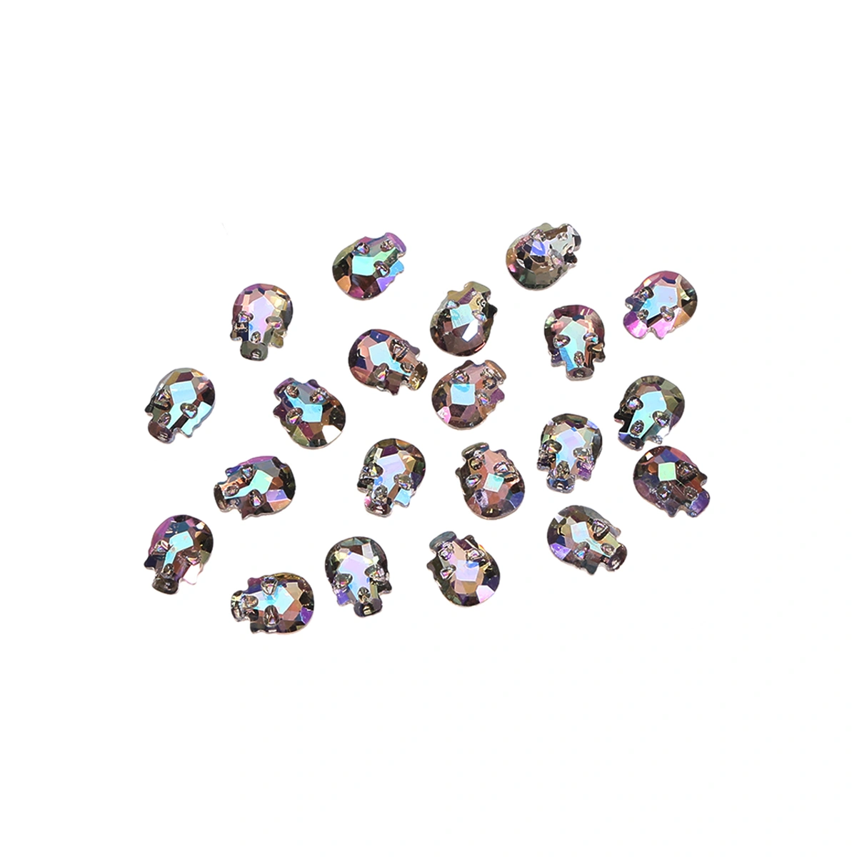 20pcs Skull Nail Art Pastes Manicure Rhinestone Decor DIY Nail Accessories for Women Girls